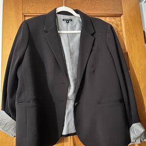 J. Crew Black Blazer with Striped Lining